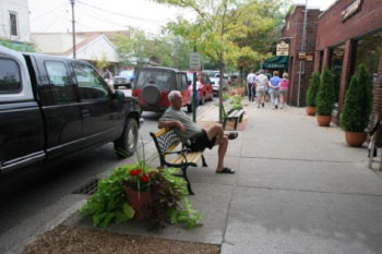 Man sitting on parkbench