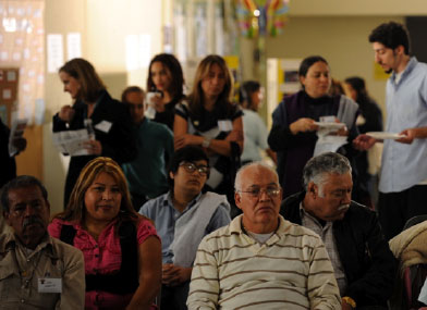 Citizens at a community hearing.